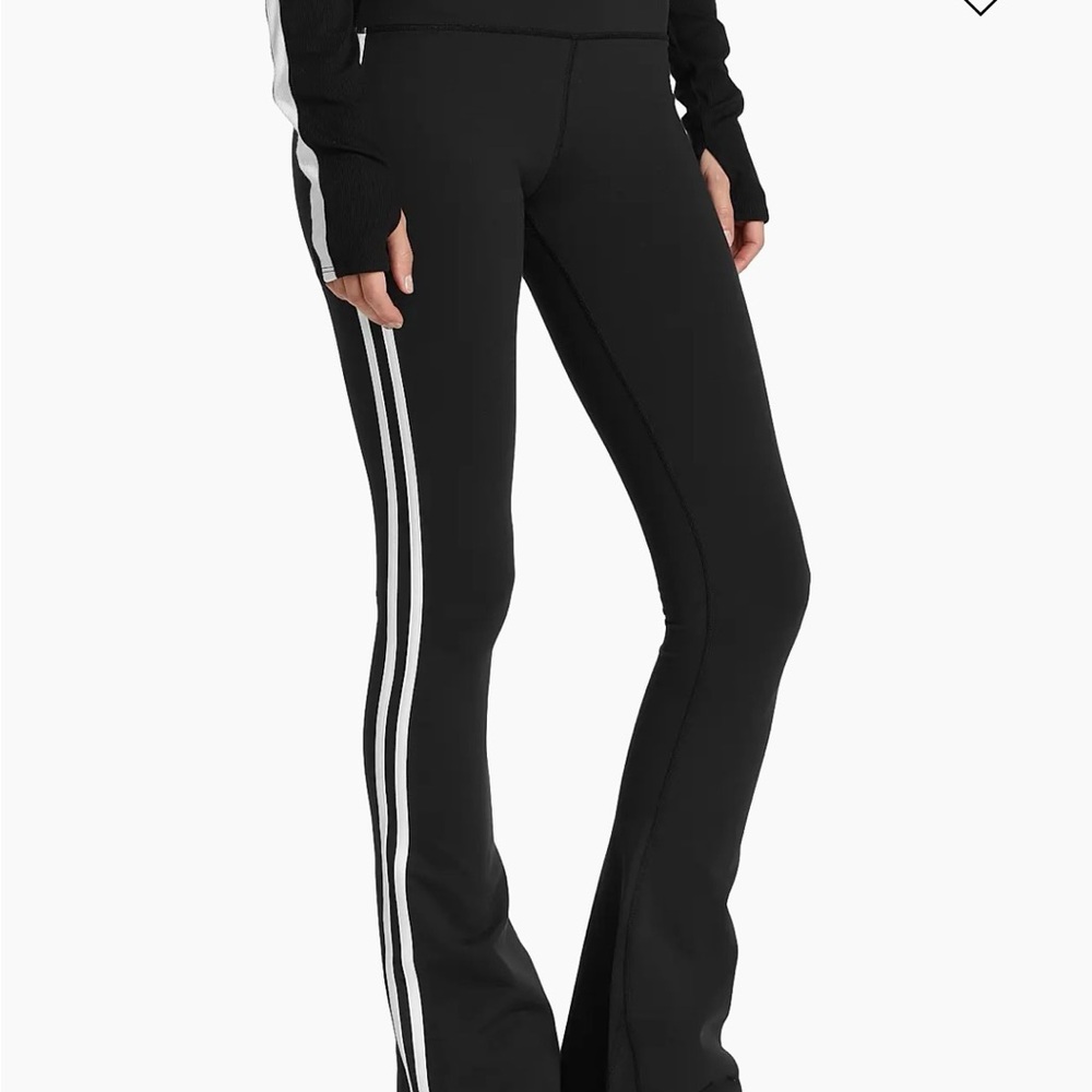Love Tree Black Flare Pants with White Side Stripes